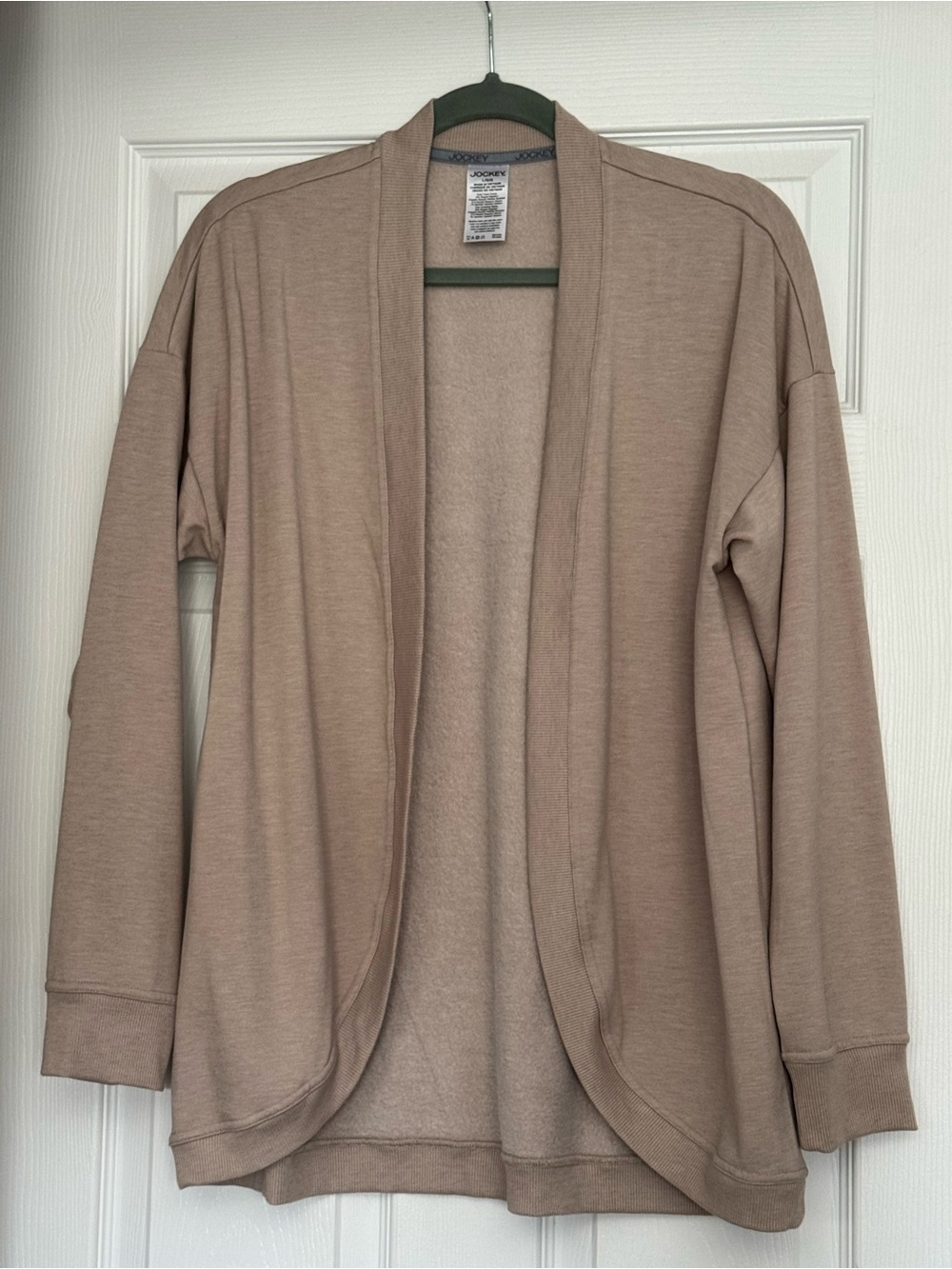 Jockey Women's Taupe Open-Front Cardigan